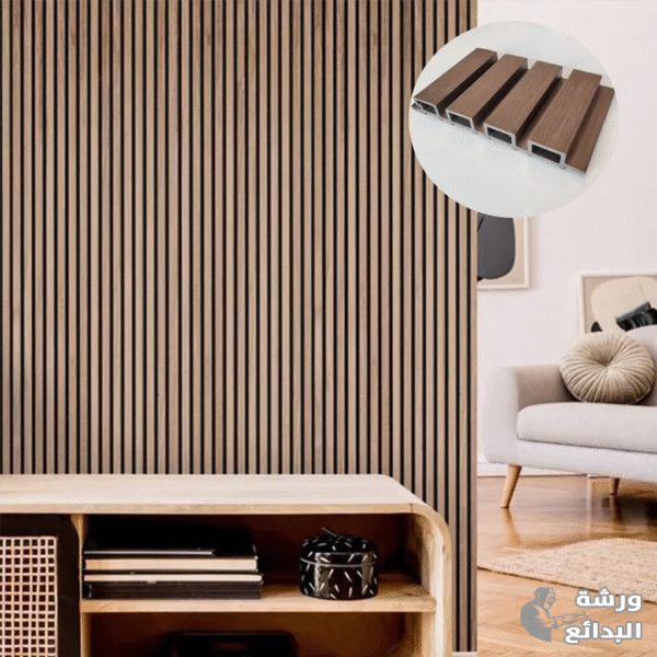 بديل الخشب في غرفة معيشة بالرياض