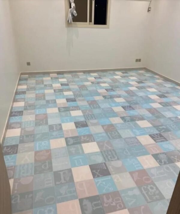 تصاميم ارضيات فينيل اطفال برسومات كرتونية ملونة